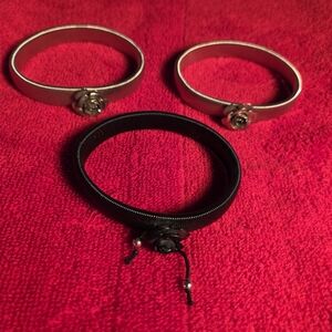 Elegant Black and Silver Rose Bracelets